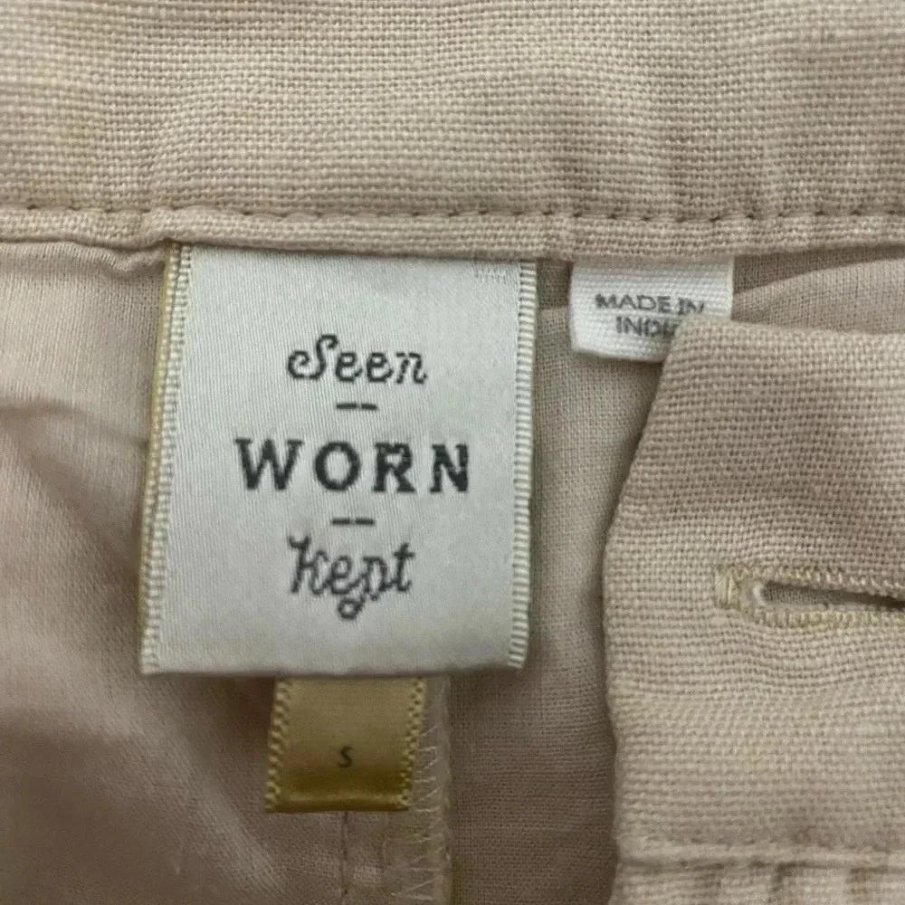 Anthropologie Seen Worn Kept Lattice Embroidered Jogger Liam Cream size Small - Picture 8 of 11
